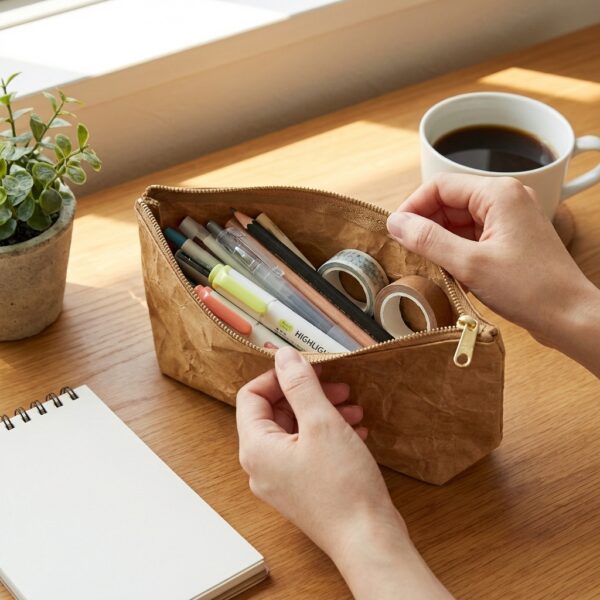 Piórnik Kosmetyczka "Washable Kraft" – Wegańska Skóra