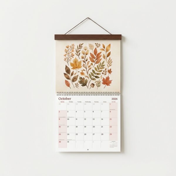 Kalendarz Ścienny A3 2026 "Art of Nature" – 12 Ilustracji Botanicznych