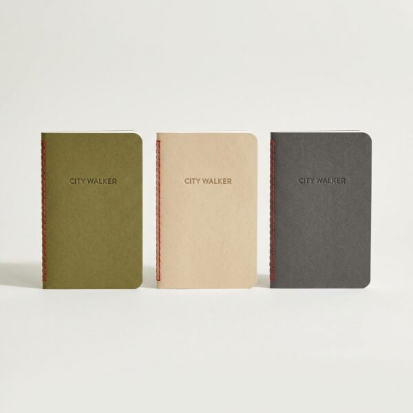 Zestaw 3 Notesów Kieszonkowych "City Walker" – Gładki